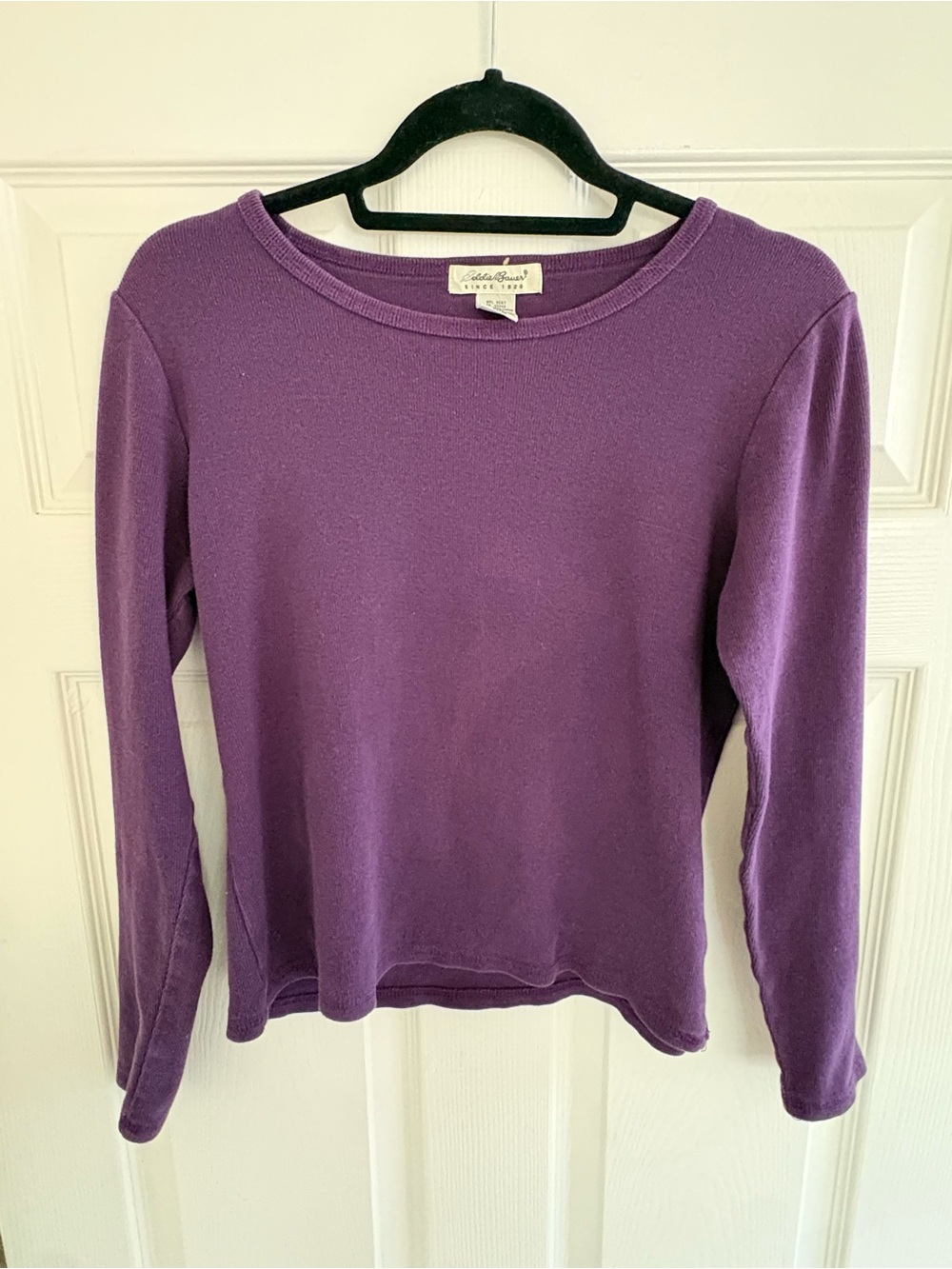 Eddie Bauer Purple Long-Sleeve Crewneck Top